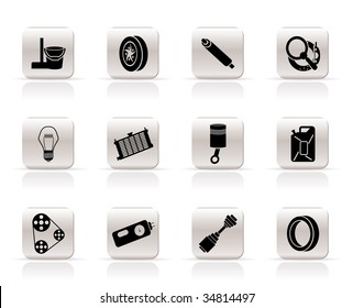Simple Car Parts and Services icons - Vector Icon Set 2