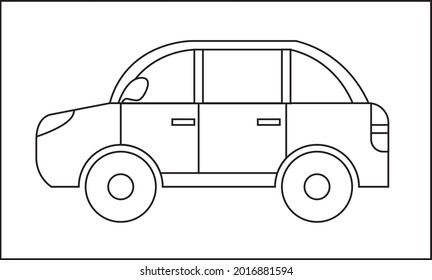 Simple car pictures for coloring. Suitable for children's coloring book stock