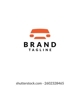 Simple Car Silhouette Logo Design. Simple Front View Car Silhouette Logo Design.