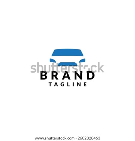 Simple Car Silhouette Logo Design. Simple Front View Car Silhouette Logo Design.