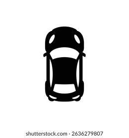 Simple car silhouette top down view illustrating vehicle shape and design