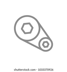 Simple car timing belt line icon. Symbol and sign vector illustration design. Isolated on white background