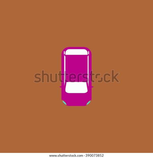 Simple car - top view. Flat simple modern\
illustration pictogram. Collection concept icon for infographic\
project and logo