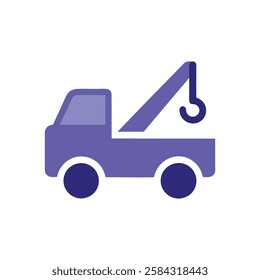 Simple Car Towing Service Icon with Hook