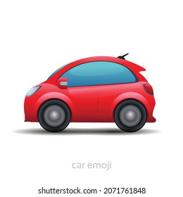 simple car vector emoji in white background