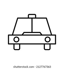 simple car vehicle icon in outline style