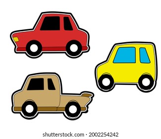 simple car vehicle icon set