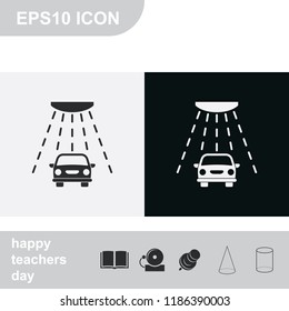 Simple car wash flat black and white vector icon.