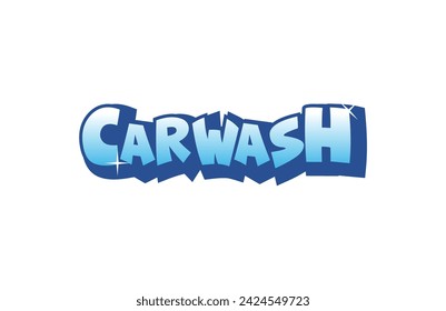 Simple car wash text vector on thite background.