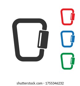 Simple Carabiner Vector Icon Design Set