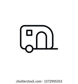 Simple caravan line icon. Stroke pictogram. Vector illustration isolated on a white background. Premium quality symbol. Vector sign for mobile app and web sites.