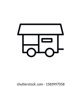 Simple caravan line icon. Stroke pictogram. Vector illustration isolated on a white background. Premium quality symbol. Vector sign for mobile app and web sites.
