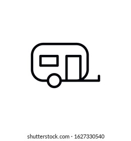 Simple caravan line icon. Stroke pictogram. Vector illustration isolated on a white background. Premium quality symbol. Vector sign for mobile app and web sites.
