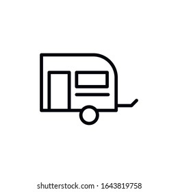 Icono simple de línea de caravana. Pictograma de trazo. Ilustración vectorial aislada en un fondo blanco. Símbolo de calidad superior. Signo de vector para aplicaciones móviles y sitios web.
