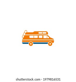 Simple caravan mobile icon logo design vector template