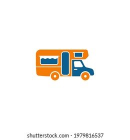 Simple caravan mobile icon logo design vector template
