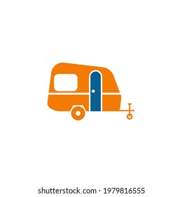 Simple caravan mobile icon logo design vector template