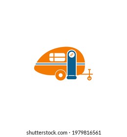 Einfache Caravan-Logo-Design, Vektorvorlage
