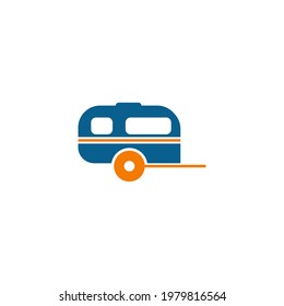 Simple caravan mobile icon logo design vector template