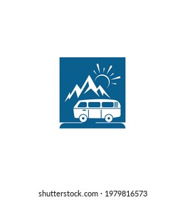 Simple caravan mobile icon logo design vector template