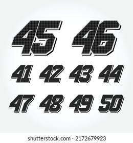 Simple Carbon Racing Start Number Vector Set