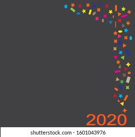 simple card 2020 with black background