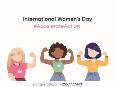 A simple card, banner, poster action, womens international day.
