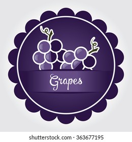 Simple card with a couple of abstract grapes in vector