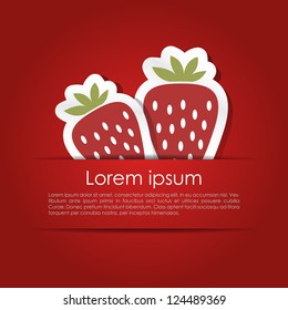 Simple card with a couple of abstract strawberries in vector