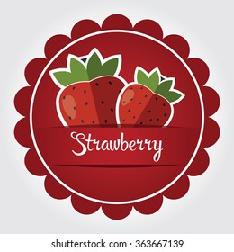 Simple card with a couple of abstract strawberries in vector