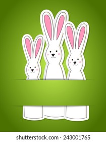 Simple card with simple Easter rabbits in a pocket