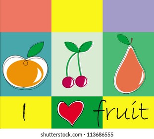 Simple card with fruit/Vector illustration