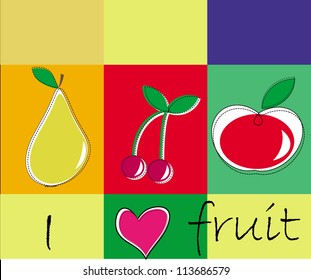 Simple card with fruit/Vector illustration