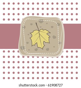 Simple card with leaf. Vector illustration