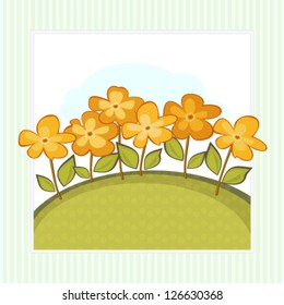 Simple card with orange flowers