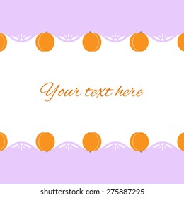 Simple card with peaches; violet and orange