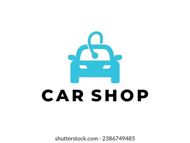 simple card and price tags logo, car sales symbol vector design