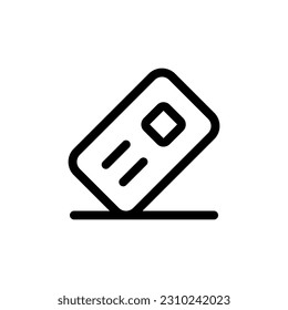 Simple Card Swipe Icon Symbol Black Outline High Quality Vector. EPS10