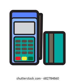 Simple Card Terminal Credit Card Icon Stock Vector (Royalty Free ...