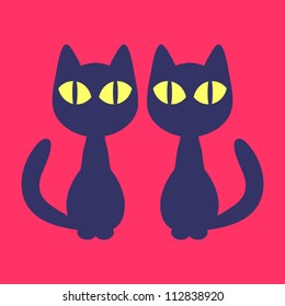 Simple card with two cats