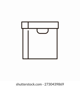 Vector simple de la muestra del icono de la caja de cartón