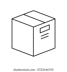 Caixa de papelão simples para transporte e embalagem, isolado no fundo branco.
