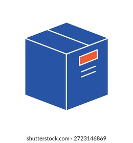 Caixa de papelão simples para transporte e embalagem, isolado no fundo branco.
