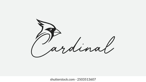 Simple cardinal bird vector logo