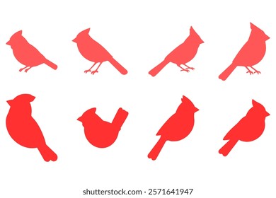 Simple Cardinal Illustration Design Set