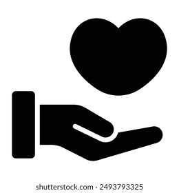 Simple Care glyph icon. The icon can be used for websites, print templates, presentation templates, illustrations, etc