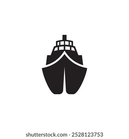 Barco de carga simple, Ilustración vectorial de símbolo de icono de crucero.