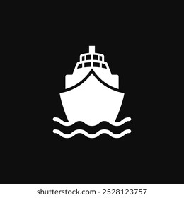 Barco de carga simple, Ilustración vectorial de símbolo de icono de crucero.