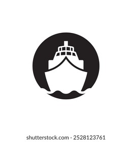 Barco de carga simple, Ilustración vectorial de símbolo de icono de crucero.