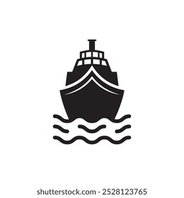 Barco de carga simple, Ilustración vectorial de símbolo de icono de crucero.